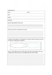 English Worksheet: book report