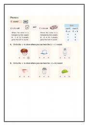 English worksheet: Hard C & Soft C