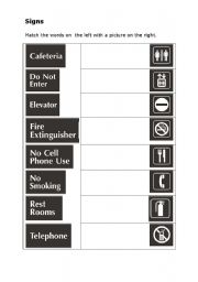 Signs worksheet 3