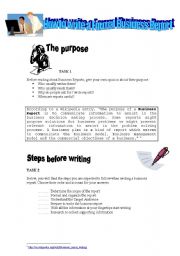 English Worksheet: Writing Business Reports