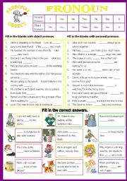 English Worksheet: Personal and Object Pronoun