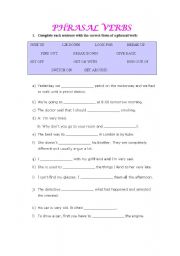 English worksheet: PHRASAL VERBS REVISION