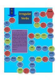 English Worksheet: Irregular verbs board game