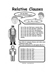 English worksheet: relative clauses