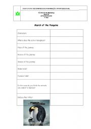 English Worksheet: March of the pinguins