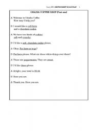 English Worksheet: restaurant role-play