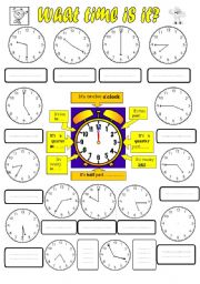 English Worksheet: what time is it?