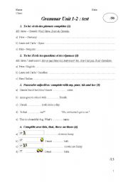 English Worksheet: Grammar test