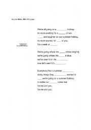 English worksheet: Were all going on a Summer Holiday