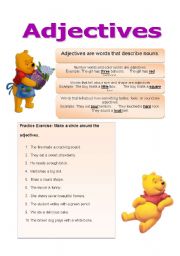 English worksheet: Adjectives