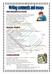 English Worksheet: Writing comments and essays