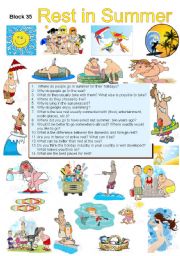 English Worksheet: Rest in Summer