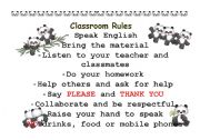 English Worksheet: classroom rules