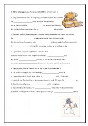 English Worksheet: Will have to/Wont have to and Will be able to/Wont be able to