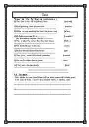 English worksheet: test