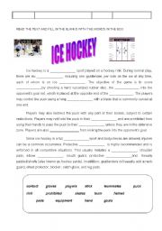 English Worksheet: ice hockey