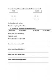 English worksheet: DESCRIPTIONS