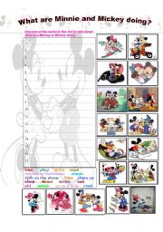 English Worksheet: Mickey and Minnie