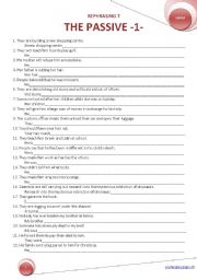 English Worksheet: Rephrasing 7: The Passive -1-