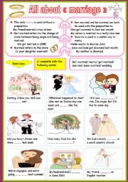 English Worksheet: all about marriage