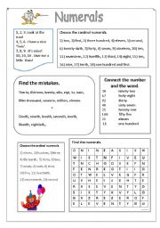 Numerals (cardinal and ordinal)