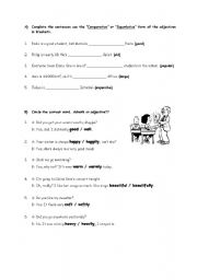 English worksheet: adver&adjectives