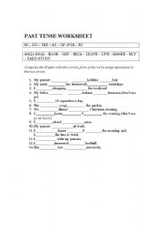 English worksheet: SIMPLE PAST TENSE AND SIMPLE PRESENT