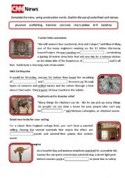 English Worksheet: CNN news - construction words