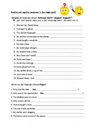 English Worksheet: Positive and negative sentences and questions in the simple past