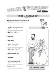 English Worksheet: To Be & To Have Got (short answers)