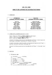 English worksheet: Verb to be (affirmative, negative and interrogative forms)