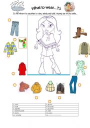English worksheet: what to wear in Winter