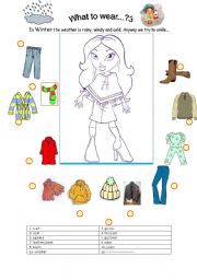 English Worksheet: what to wear in Winter