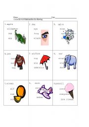 English worksheet: Vowels