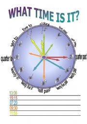 English Worksheet: What time is it?