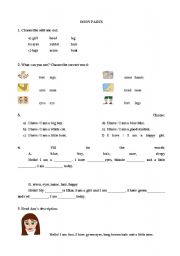 English worksheet: Body parts