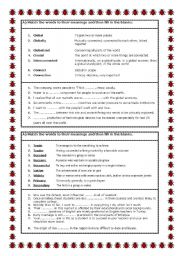 English Worksheet: Natural Disasters vocabulary