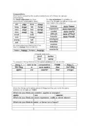 English worksheet: Comparatives by example