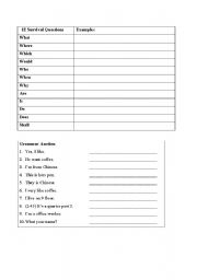 English worksheet: Lets Ask Some Qustions