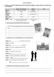 English Worksheet: Going on vacation