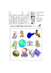 English worksheet: Remember?