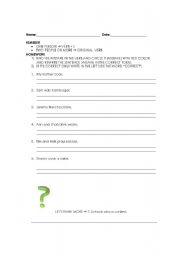 English Worksheet: PRESENT TENSE - CORRECT THE WORDS