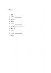 English worksheet: ANTONYM