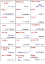 English worksheet: jobs dominoes