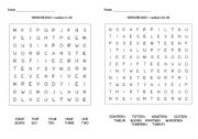 English worksheet: Numbers wordsearch