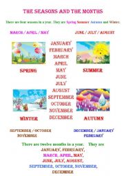 English Worksheet: SEASONS AND MONTHS ( RE ) 