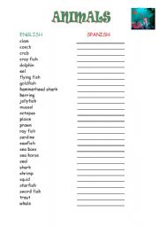 English worksheet: Animals 