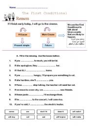 English Worksheet: The first conditional