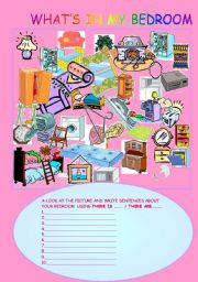 English Worksheet: WHATS IN MY BEDROOM