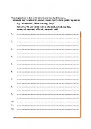 English Worksheet: Speech Marks